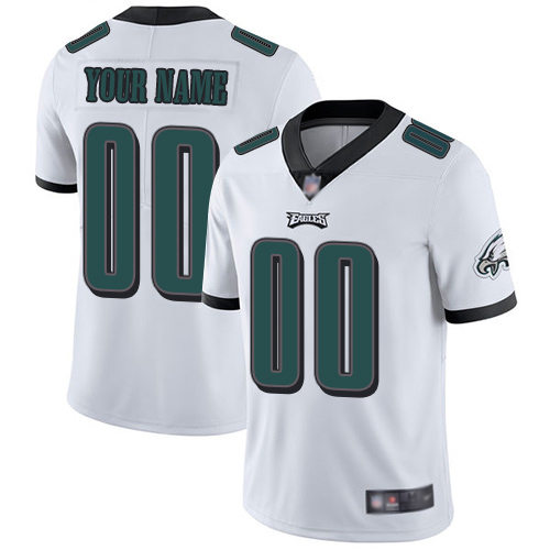 Men Philadelphia Eagles Customized White Vapor Untouchable Custom Limited Football Jersey